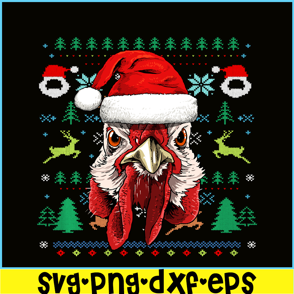 PNG141023126-Chicken Ugly Christmas Santa Hat Xmas Gifts Kids Boys Girls Sweatshirt Png.png