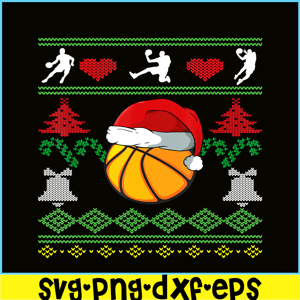 PNG14102385-Basketball Santa Hat Ugly Christmas Gift Xmas Boys Men T-Shirt Png.png