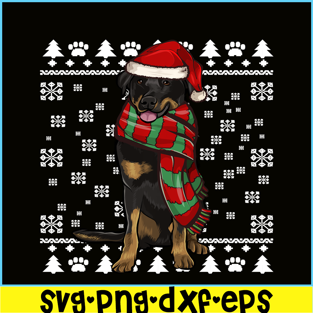 PNG14102391-Beauceron Dog Santa Hat Xmas Ugly Christmas Long Sleeve T-Shirt Png.png
