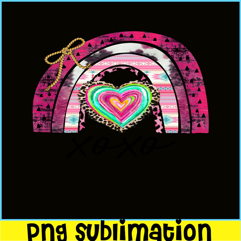 VLT21102392-XOXO Rainbow PNG, Sweet Valentine PNG, Valentine Holidays PNG.png