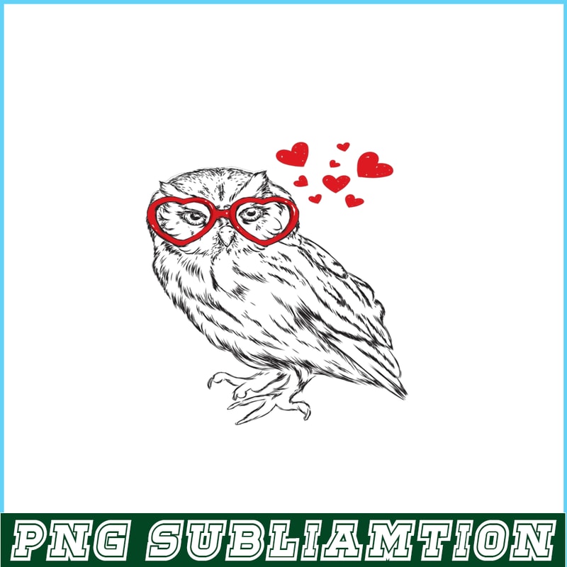VLT21102341-Owl With Sunglasses PNG, Funny Valentine PNG, Valentine Holidays PNG.png