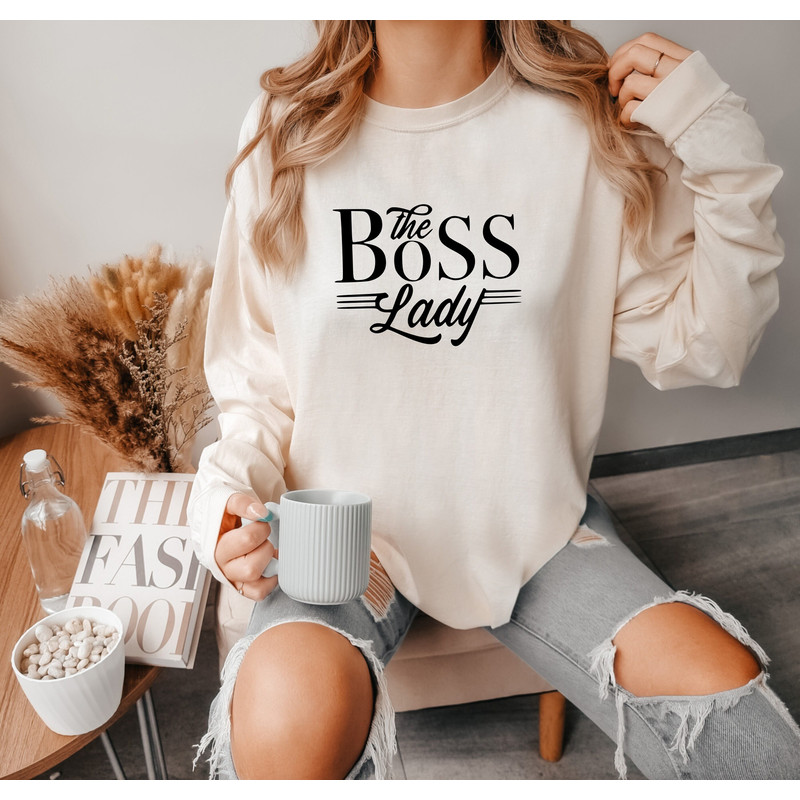 Boss lady Comfort colors sweatshirt, girl boss sweatshirt, girl power shirt, feminist shirt, empowered women empower women, gift ideas shirt.jpg