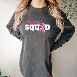 cancer support squad comfort colors shirt,breast cancer team shirt,leopard pink ribbon shi
