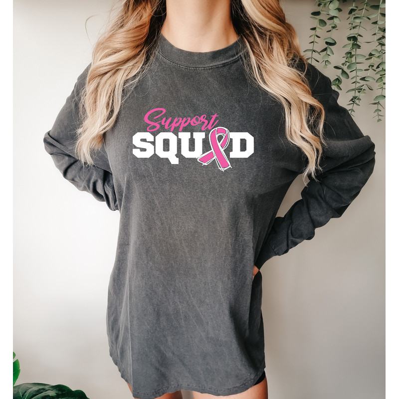 Cancer Support Squad Comfort colors Shirt,Breast Cancer team shirt,leopard pink Ribbon Shirt, Support Squad shirts, Cancer Awareness, Cancer.jpg