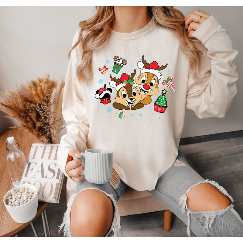 Chip And Dale Comfort Colors Shirt, Main Street Sleigh Rides Christmas Sweatshirt, Chip And Dale Christmas Disney Shirt, Merry Christmas Tee.jpg