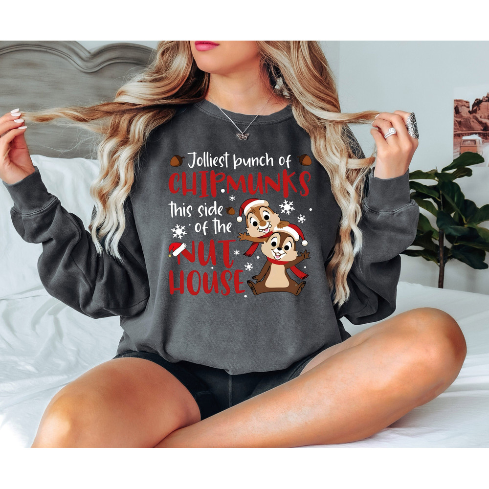 Chip and Dale Christmas Shirt, Christmas Disney Family Comfort Colors, Chipmunks Gift, Double Trouble Shirt, Couple Christmas Sweatshirt.jpg