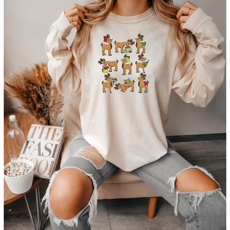 Christmas Reindeer Comfort colors Shirt, Animal shirt,Christmas Shirt, Merry Christmas Shirt, Christmas Gift, Reindeer Shirt, Christmas Gift.jpg