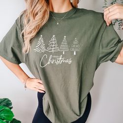 christmas trees comfort colors shirt, christmas shirts for women, christmas tee, merry chr