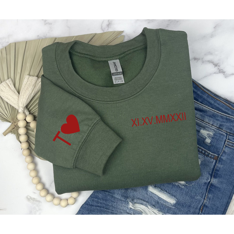 Custom Roman Numeral Comfort colors Sweatshirt, Couples Gift, Personalized Date and Initial Shirt, Engagement Gift, Anniversaries, hoodies,.jpg