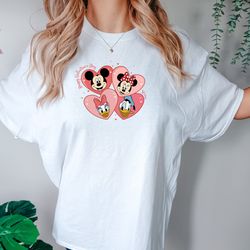 happy valentine's day comfort colors, mickey and friends heart shirt, disney valentines sw