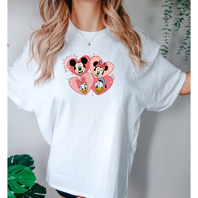 Happy Valentine's Day Comfort colors, Mickey And Friends Heart Shirt, Disney Valentines Sweatshirt, Disney Couple Hoodie, Disney Tee, hoodie.jpg