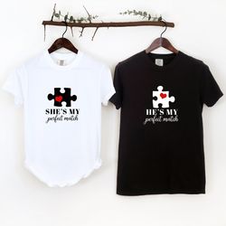 he's my perfect match comfort colors shirt, she's my perfect match t-shirt, matching coupl