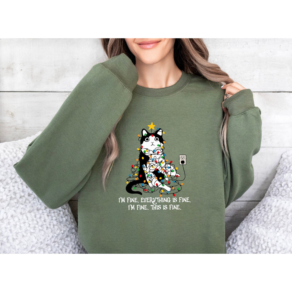 It's Fine I'm Fine Everything Is Fine Comfort colors Shirt, I'm Fine Shirt, Cat Shirt, Motivational Shirt, Positivity Shirt, Introvert Shirt.jpg