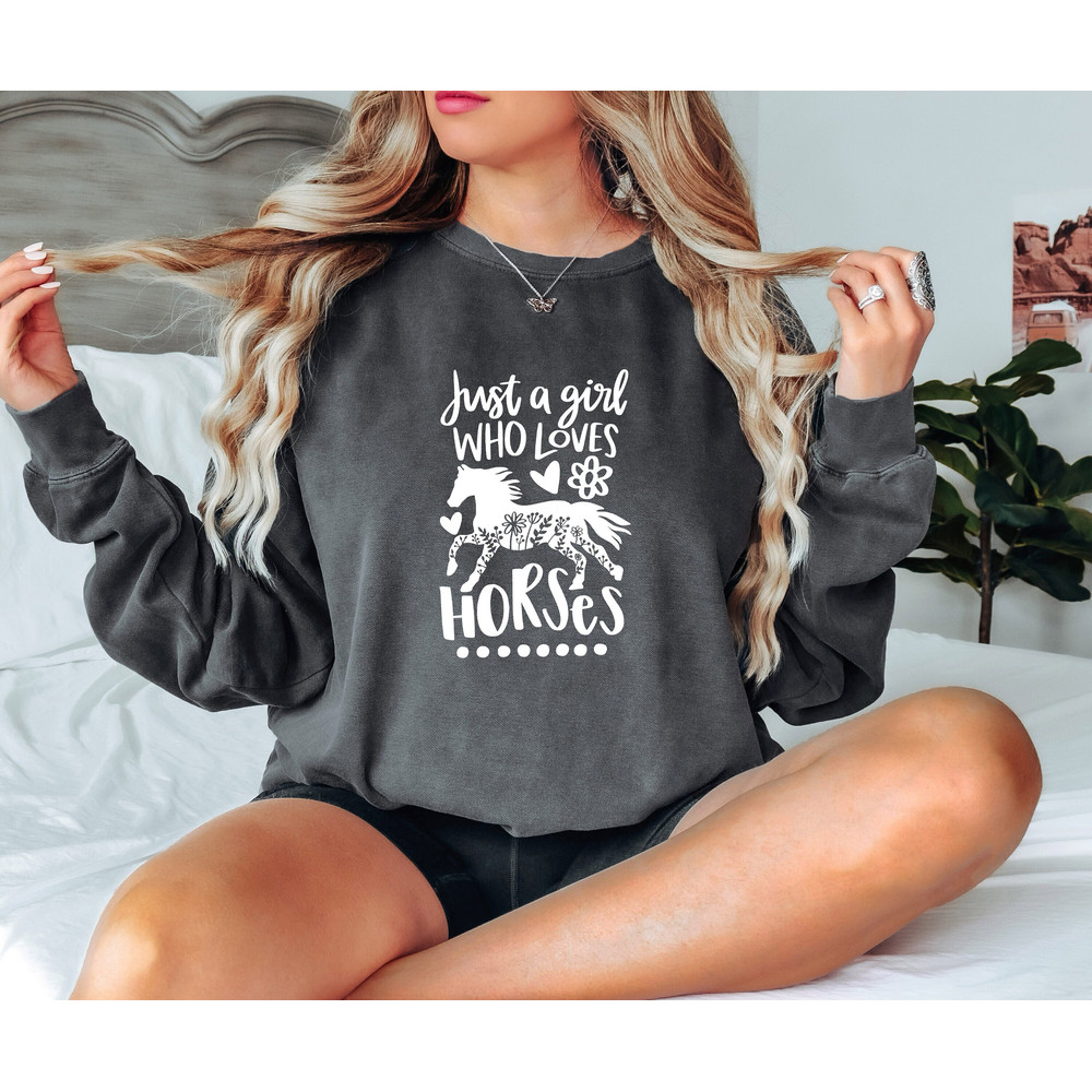Just a girl who loves horses Comfort colors Shirt, Horse Lover Te, Horse Girl Shirt, gift for Mother, Horse Lover Horse Lover gift for women.jpg