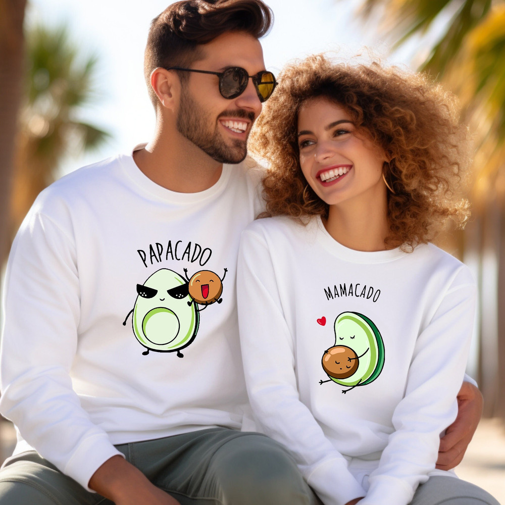 Mamacado Papacado Comfort colors Sweatshirts,Matching Mom And Dad, Pregnancy Announcement,Parents Outfit,Avocado Lover Gift,Baby Reveal gift.jpg