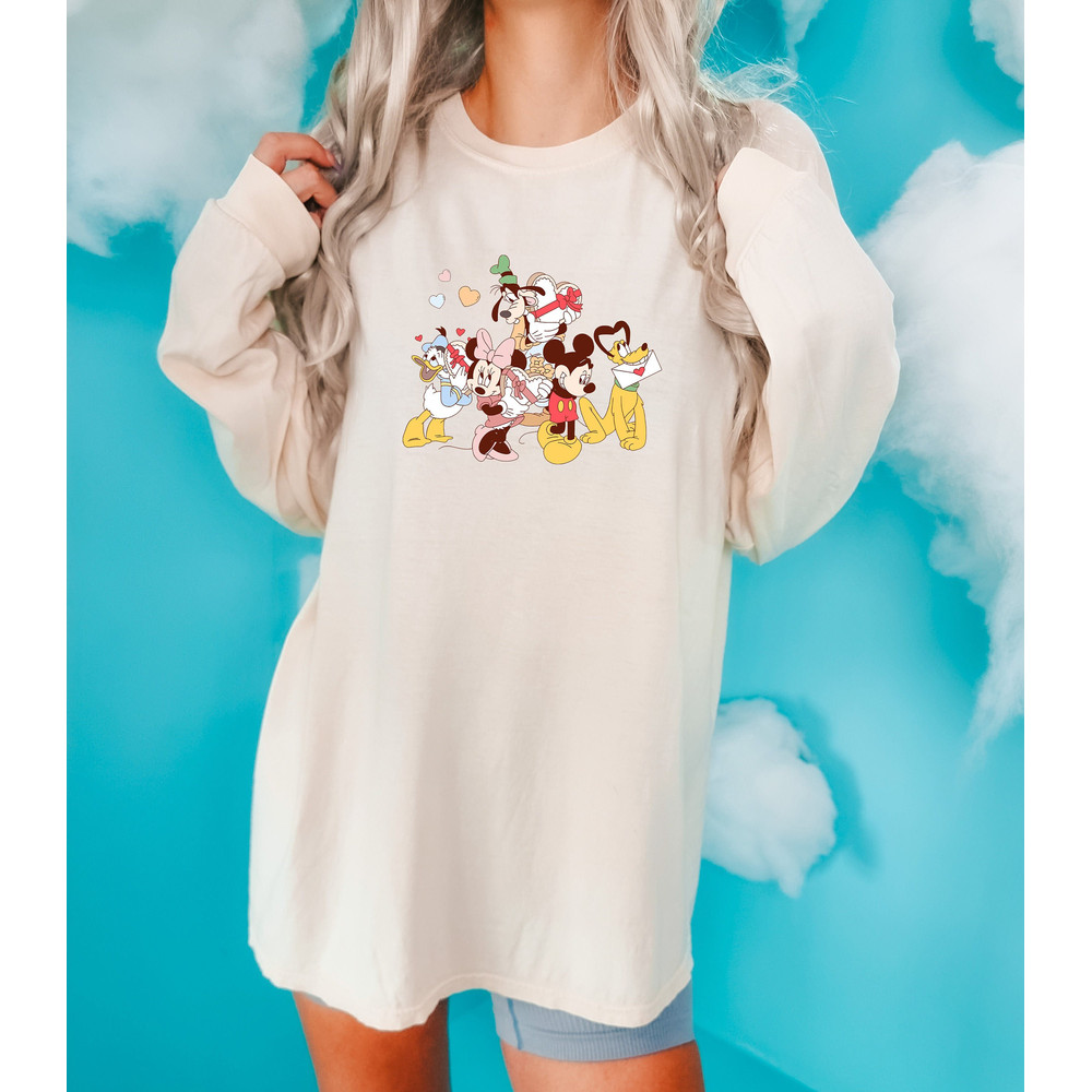 Mickey and Friends Disney Valentine Comfort colors Shirt, WDW Disneyland Mickey & Co 1928 Happy Valentine's Day Couple Honeymoon Shirt, gift.jpg