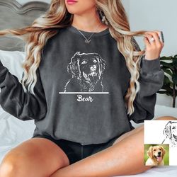 Personalized Pet Owner Comfort colors Sweatshirt, Custom Pet Photo And Name Sweater, Gift