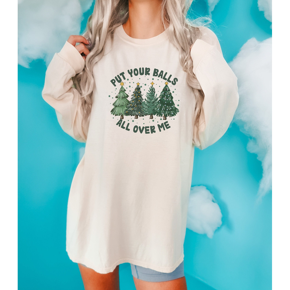 Put Your Balls All Over Me Christmas Comfort colors Sweater, Christmas Sweatshirt, Inappropriate Xmas Crewneck, Christmas Hoodie for Women,.jpg