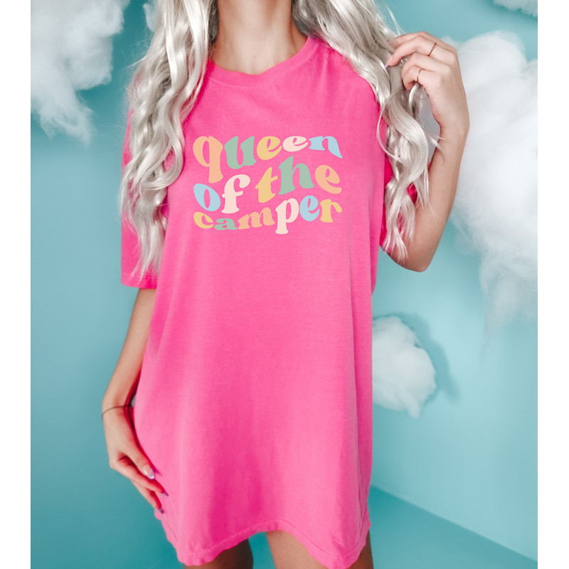Queen Of The Camper Comfort colors T-Shirt,Custom Family Camping Shirts, Camping Buddie, Hiking Gift Shirt, Nature Lover Gift, Adventure tee.jpg