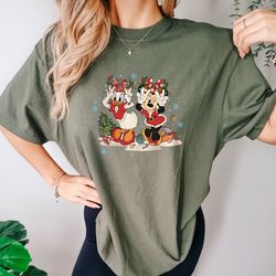 vintage minnie daisy christmas comfort colors shirt, retro disney christmas shirt, disney