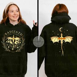 basgiath war college 2 sided hoodie, fourth wing sweatshirt, rebecca yoros, dragon rider s