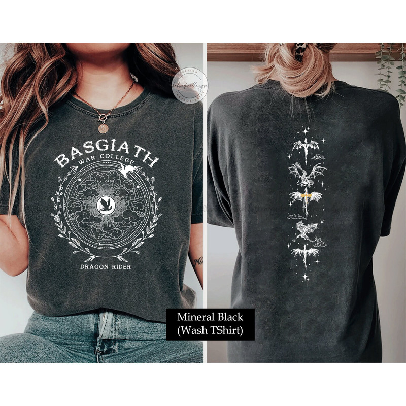 Basgiath War College Double-Sided Shirt, Fourth Wing Shirt, Dragon Rider Shirt, Rebecca Yoros, Fourth Wing, Violet Sorrengail.jpg