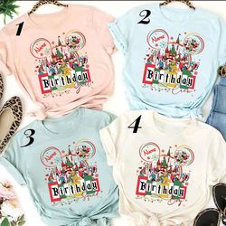 custom christmas birthday shirt, mickey and friends birthday shirt, disney birthday girl,