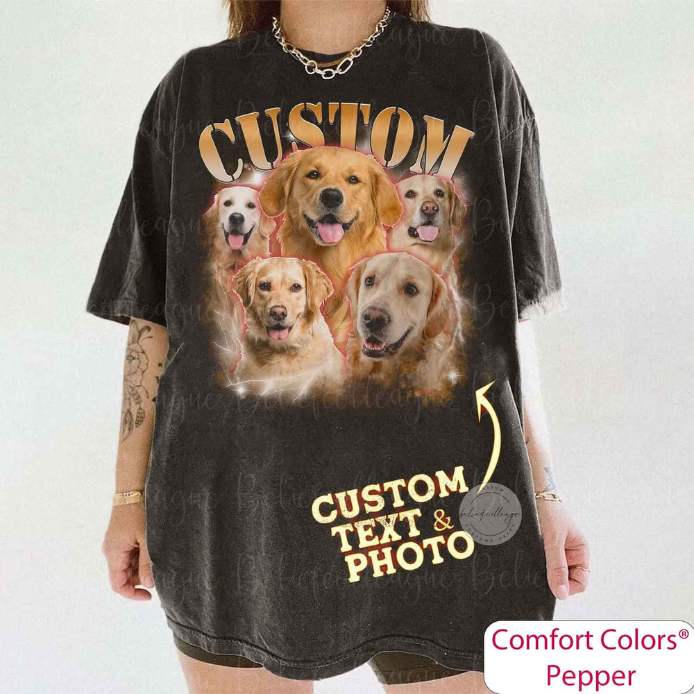 Custom Comfort Colors Dog Shirt, Custom Your Dog Bootleg Tee, Personalized Pet Shirt, Custom Pet Shirt, 90s shirt, Women Tee, Dog Shirt.jpg