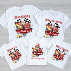 custom disney cars birthday shirt, cars birthday family shirt, cars theme party shirts, pe