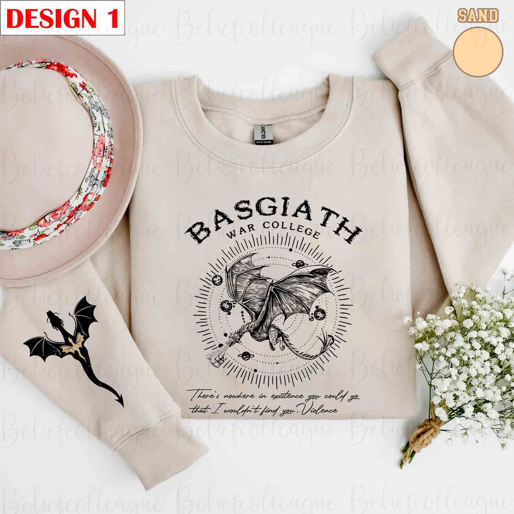 Fourth Wing Sweatshirt, Basgiath War College, Violet Sorrengail, Xaden Riorson, Dragon Rider, Riders Quadrant, Rebecca Yoros, Bookish Shirt 4.jpg