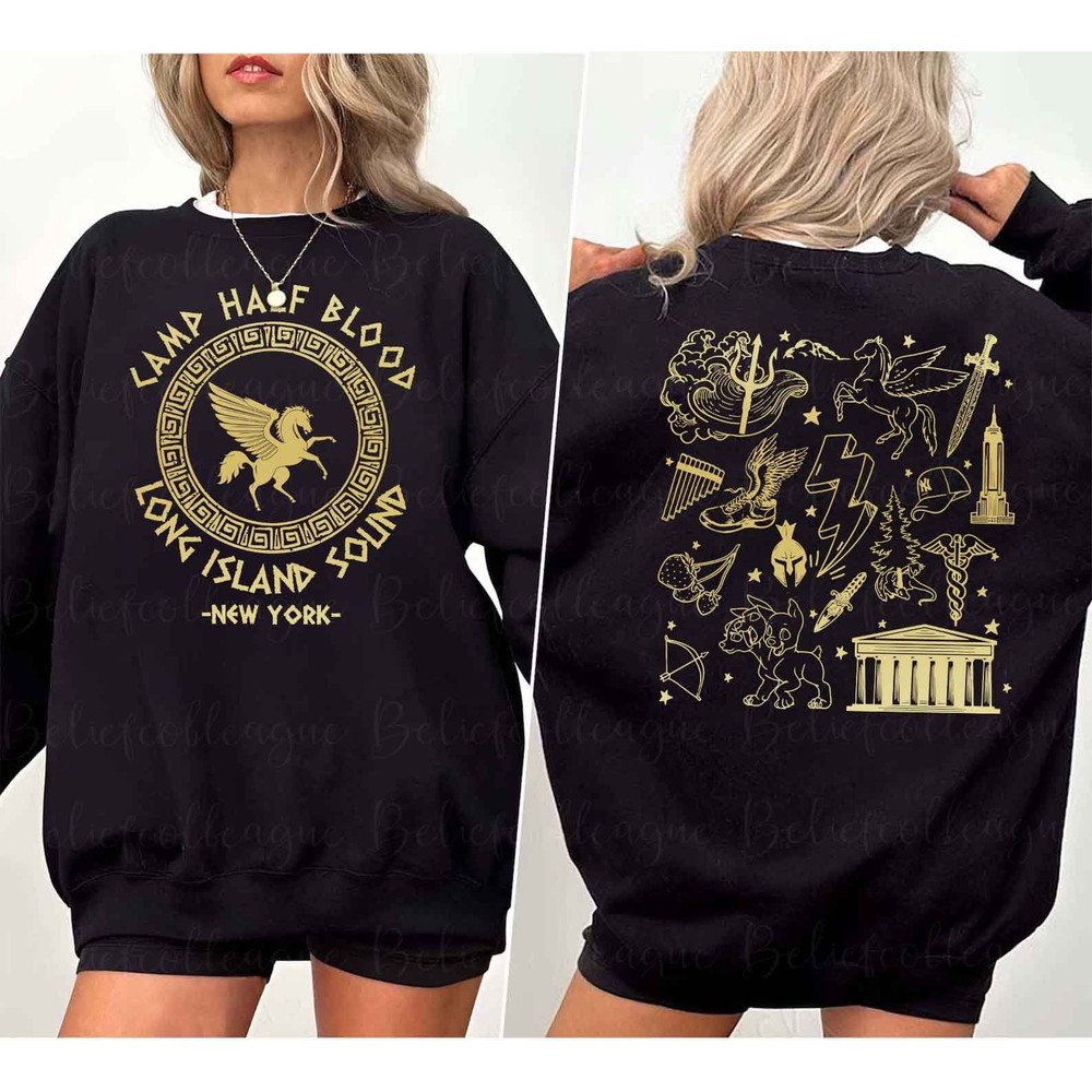 Two-sided Camp Half Blood Sweatshirt, Percy Jackson Sweatshirt, Long Island Sound Shirt, Percy Jackson and the Olympians Shirt, Trendy Shirt.jpg