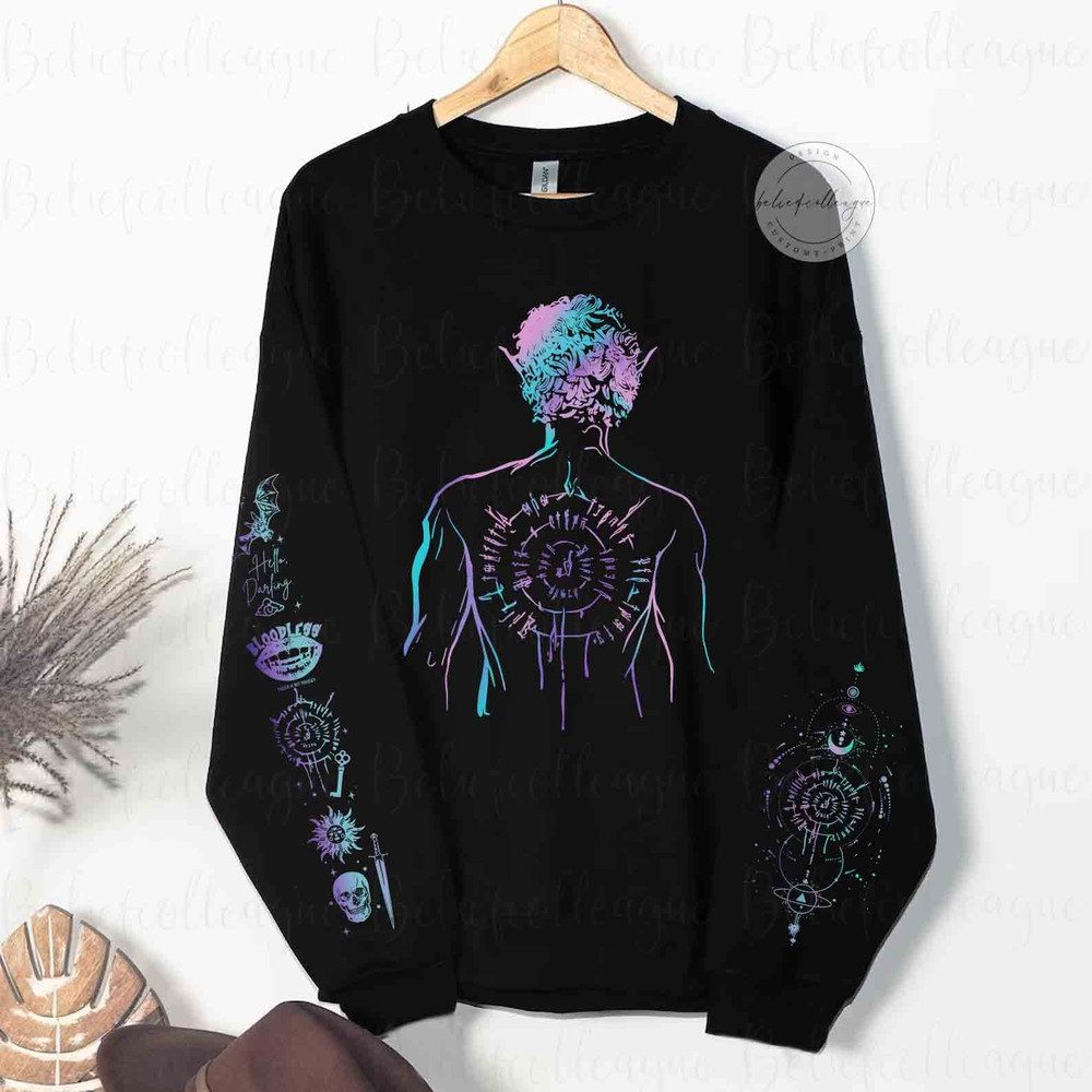 Vintage Astarion Baldurs Gate Two-Sided Sweatshirt + Sleeve Design, Astarion Girl Dinner Shirt, Astarion High Elf Shirt, Astarion Merch.jpg