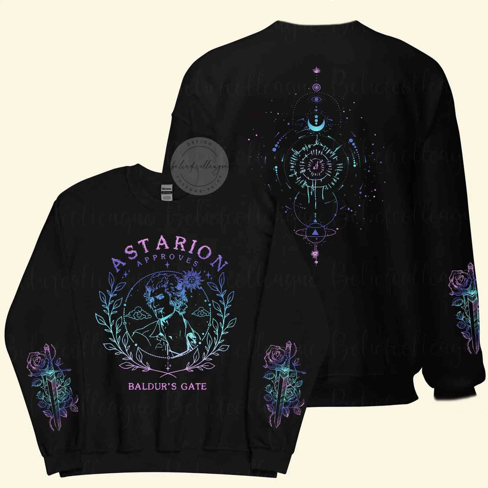 Vintage Astarion Baldurs Gate Two-Sided Sweatshirt Gate Sleeve Design, Astarion Baldur's Gate 3 Fan Gamer Shirt, Astarion High Elf Shirt.jpg