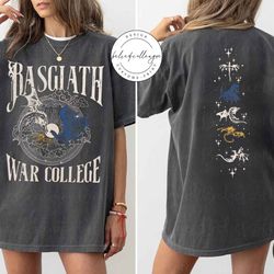 vintage basgiath war college 2 sided comfort color shirt, fourth wing sweatshirt, dragon r