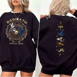 vintage basgiath war college 2 sided sweater, fourth wing sweatshirt, rebecca yoros, drago