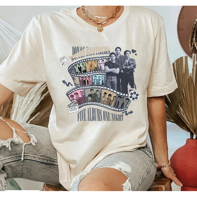 Vintage Jonas Brothers Sweatshirt, The Album Tee, Five Albums One Night Tour Shirt, Gift for Fan.jpg