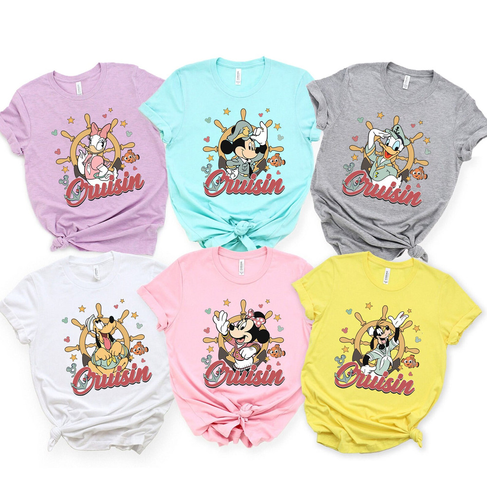 Vintage Mickey & friends Cruisin Shirt, Disney Cruise line shirt, Family Cruise Matching Tee, Disney trip 2024 Shirt, Cruise Vacation Shirts.jpg