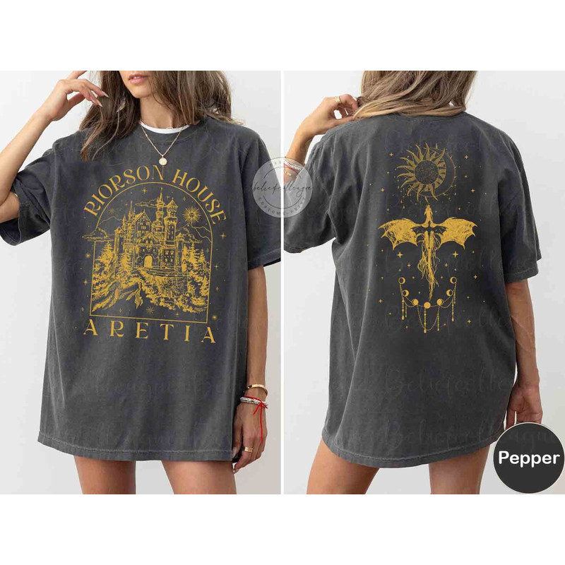 Xaden Riorson House 2 Sided Comfort Color Shirt, Iron Flame Sweatshirt, Basgiath War College Shirt, Fourth Wing Shirt, Bookish Shirt.jpg