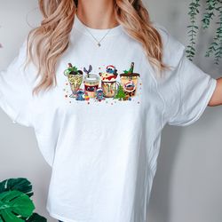stitch coffee comfort colors shirt, graphic shirt, stitch drink shirt, hot drink shirt, va