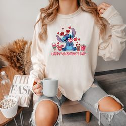 stitch valentine's day comfort colors shirt, disney valentine's day shirt, lilo and stitch