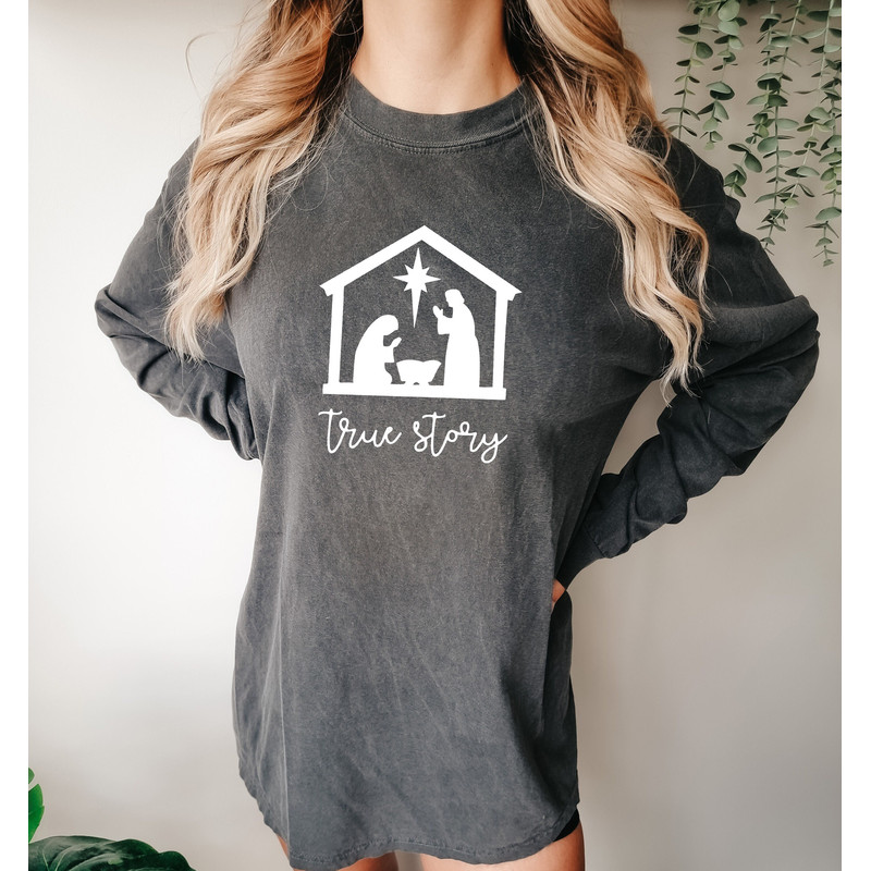 True Story Comfort colors Shirt, True Story Christmas Shirt, Christmas Nativity Shirt, Christmas Shirt,Nativity Shirt, Jesus Christmas Shirt.jpg