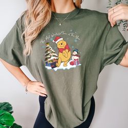 winnie the pooh christmas tree comfort colors sweatshirt, the most wonderful time of the y
