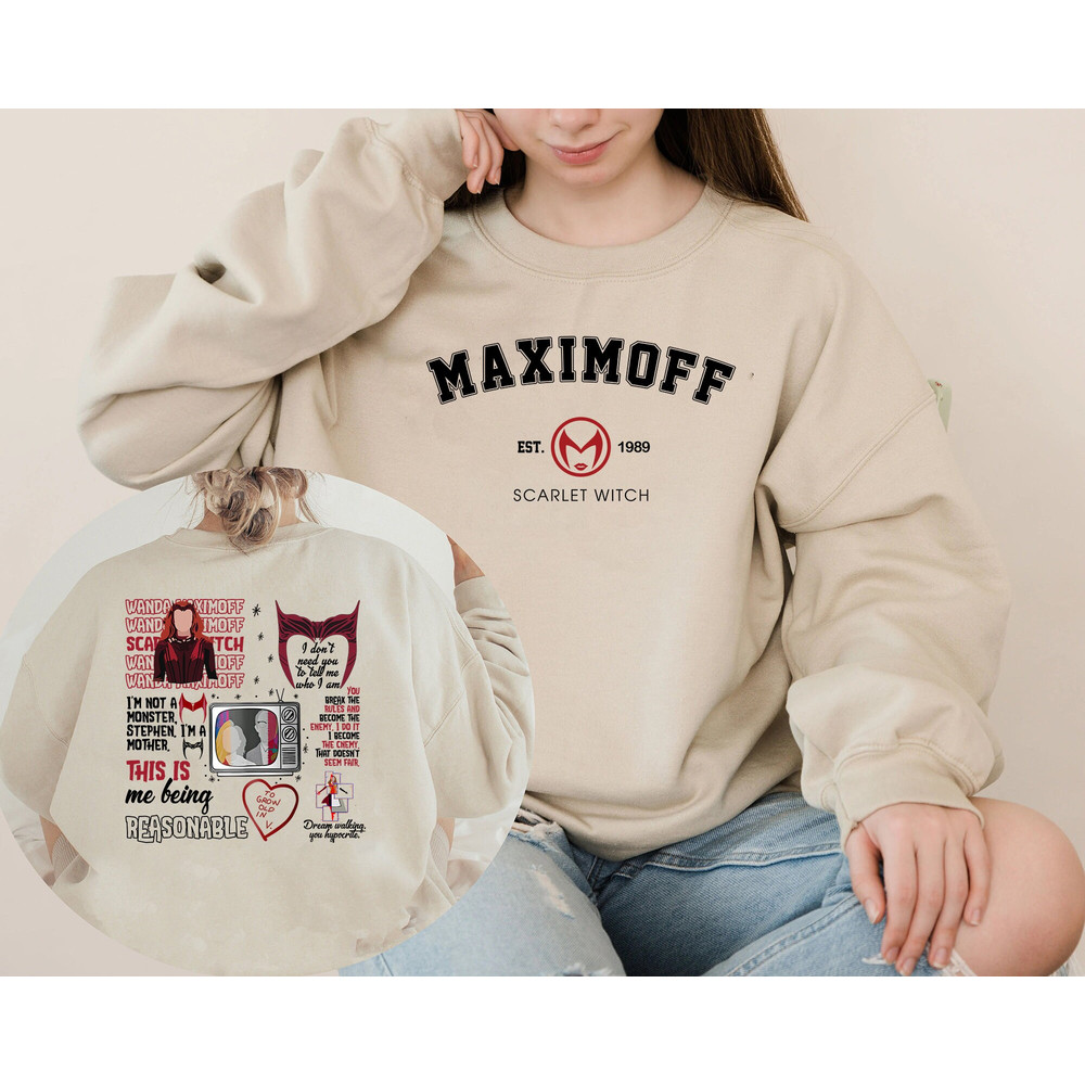 2 Sides Wanda Maximoff Shirt, Maximoff 1989, Wanda Quotes, WandaVision, Scarlet Witch Meme Shirt, Elizabeth Olsen, Marvel Fans Shirt.jpg