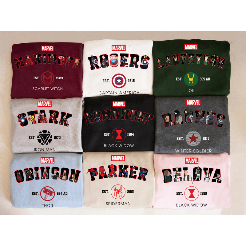 Avengers Characters Sweatshirt, Avengers Superhero, Marvel All Team, Avengers Assemble, Belova, Maximoff, Thor, Stark, Marvel Fans Shirt.jpg
