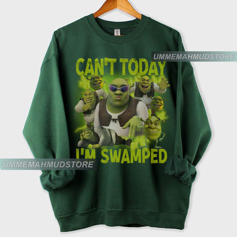 Can't Today I'm Swamped Shrek 90s Shirt, Bootleg Disney Fiona Princess Funny Sweatshirt, Shrek and Fiona Shirt, Funny Shrek Trending Tee.jpg