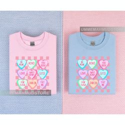 candy hearts shirt, valentines shirts for women and girl, mommy and me outfits, gift mom a