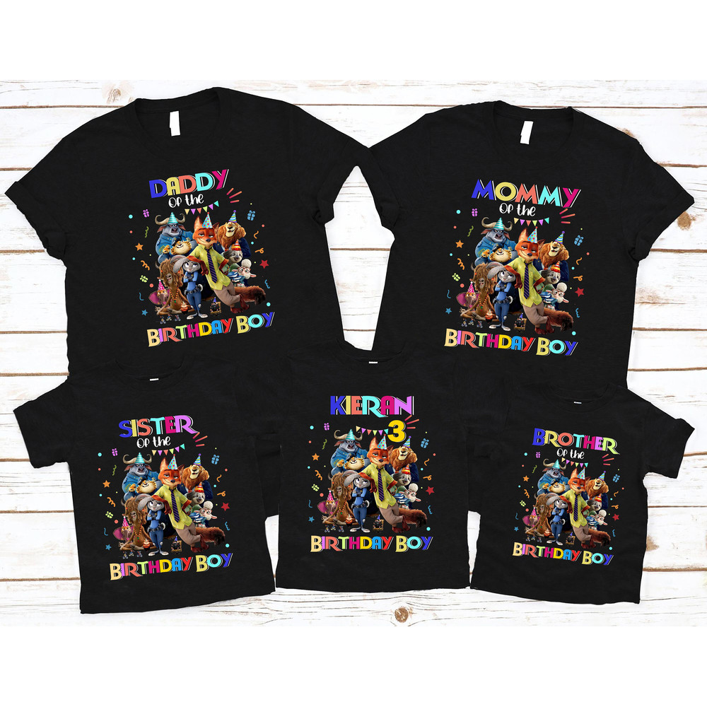 Customized Zootopia Birthday Shirt, Zootopia Matching Family Birthday Shirt, Party Outfit, Disney Zootopia Birthday Shirt.jpg