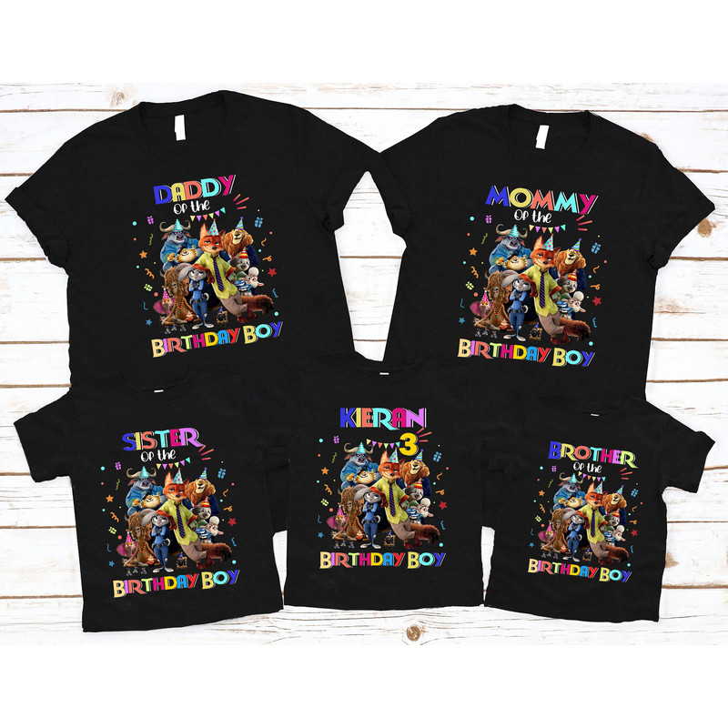 Customized Zootopia Birthday Shirt, Zootopia Matching Family Birthday Shirt, Party Outfit, Disney Zootopia Birthday Shirt.jpg