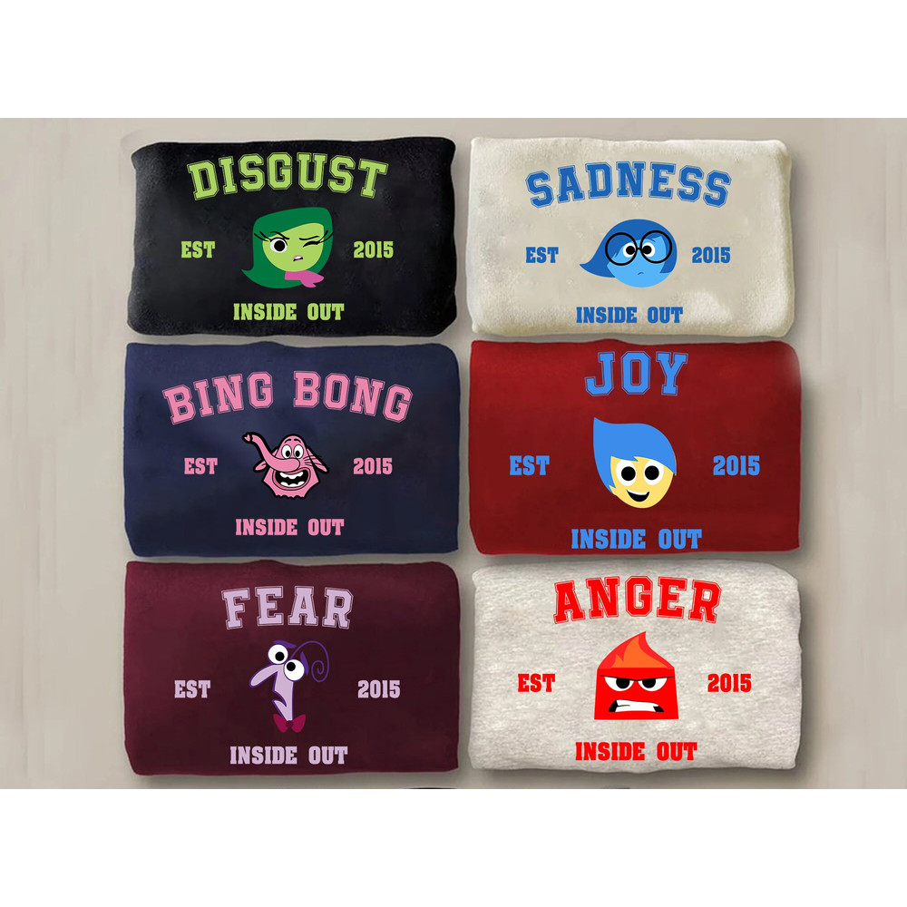 Disney Inside Out Characters Shirt, Inside Out Est 2015 Sweatshirt, Joy, Sadness, Anger, Fear, Disgust, Inside Out Group Matching Shirt.jpg
