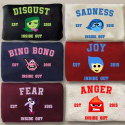 disney inside out characters shirt, inside out est 2015 sweatshirt,  joy, sadness, anger,